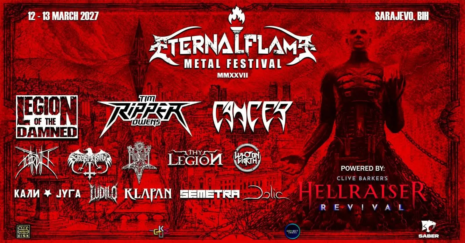 Cancer, Legion of the Damned ve Ripper Owens, Saraybosna’da düzenlenecek ETERNAL FLAME FEST 2027’nin başrolünde yer alacak