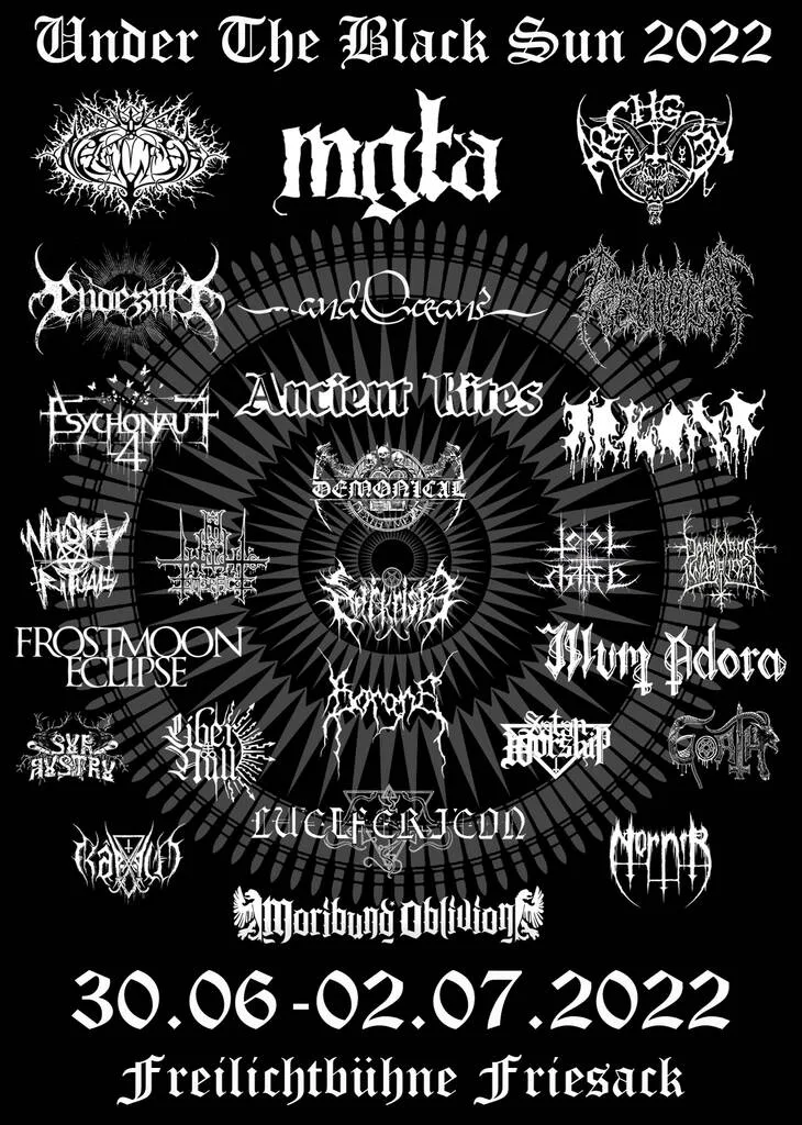 The final line-up has been announced for Berlin's most brutal festival "Under the Black Sun"